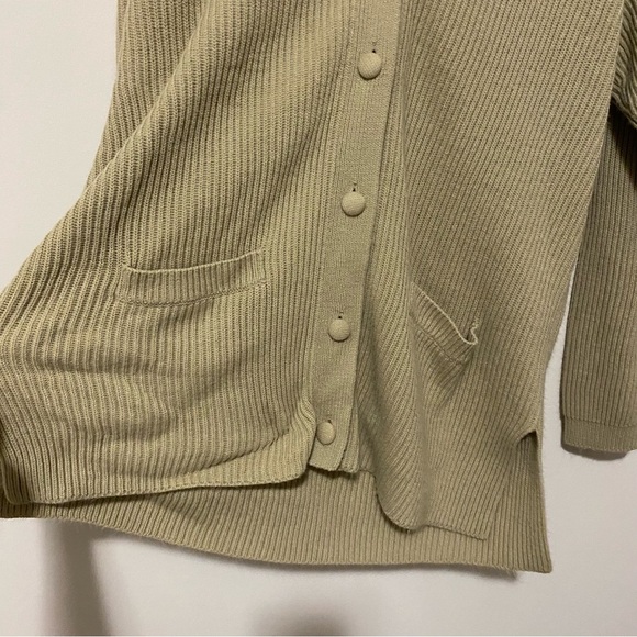 Yarnworks Vintage Tan Long Button Front Cardigan Large - Picture 4 of 12
